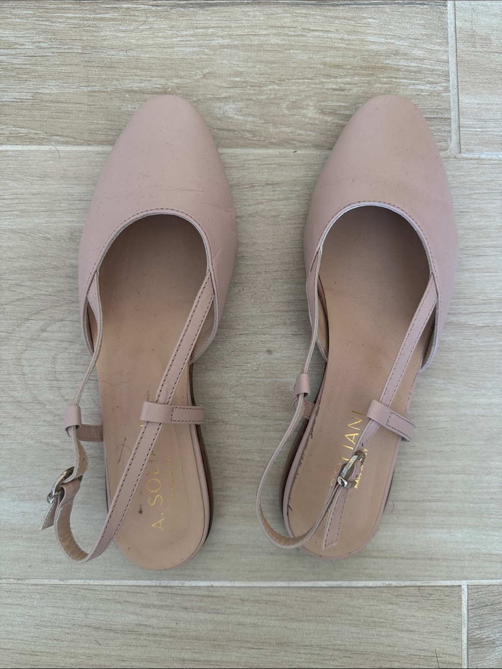 A. Soliani Capri Blush Slingback Flats